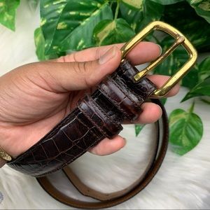 Sutter & Grant Vintage Italian Leather Solid Brass Brown Belt USA Sz. 40 EUC!